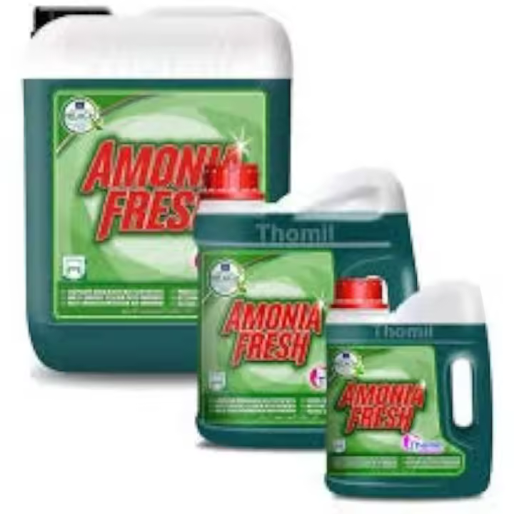 THOMIL AMONIA FRESH Limpiador Amoniacado Multisuperficies - 4L Volumen, Detergente Concentrado con Extracto de Amoniaco y Perfume Pino Fresh - Ideal para Superficies, Suelos y Cristales con Mojador - Hecho en España - 1