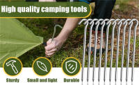 10pcs Palos De Tenda De Aluminio Con Gancho Para Camping Y Viajes Al Aire Libre Palos De Tierra Duros Y Ligeros Para Tarp Y Awning - details 7