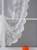 Cortina De Lace Pequeña Flor De Corea Para Cocina Y Dormitorio Estilo Romántico Francés Sin Palo Partición De Tela Para Puerta Translúcida De Polyester - details 5