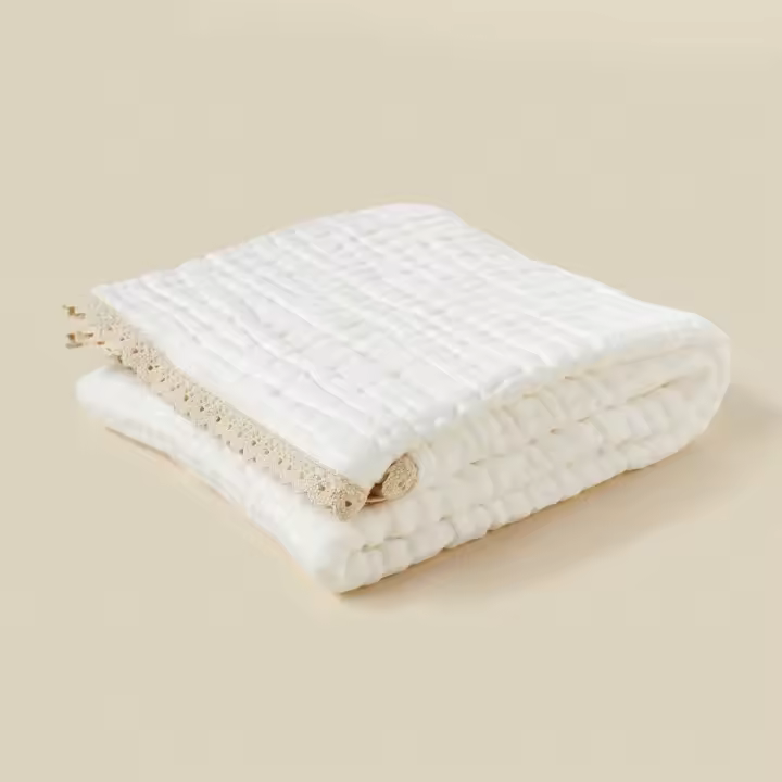Manta De Bambú Y Algodón Para Bebé 6 Capas Manta De Acogida Para Niños Y Niñas Cálido Suave Suave Para Dormir Y Abrazar Manta De Muselina - 1