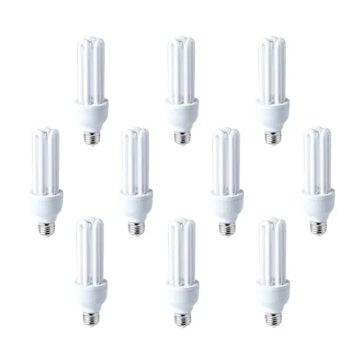 T.E Bombilla 3Tubos Bajo Consumo 21W 1020 lm E27 6400K Luz Fría (Pack 10) - 1