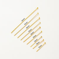100pcs Alfileres De Cabeza Redonda Pintados De Oro 14K 18K 16-50mm Para Fabricación De Joyas Encuentros De Metal De Cobre Planos Con Ojo Suministros Para DIY - details 10
