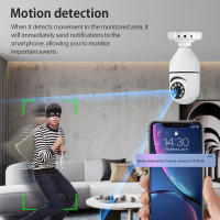 Cámara De Seguridad IP E27 3MP Wifi Con Seguimiento Automático De Humanos Zoom Digital Visión Nocturna En Color Monitor Interior - details 5