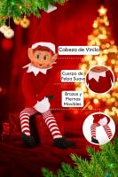 Elfo Navideño de Piernas Largas 30 cm MARUKATSU – Figura Festiva de Felpa y Vinilo con Brazos Flexibles, Ideal para Decorar o Regalar en Navidad - details 2