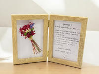 Regalo para los padres con mensaje y ramo de flores naturales preservadas y secas detalle para bodas aniversario día de la madre marco de madera doble mensaje de agradecimento a nuestros padres - details 3