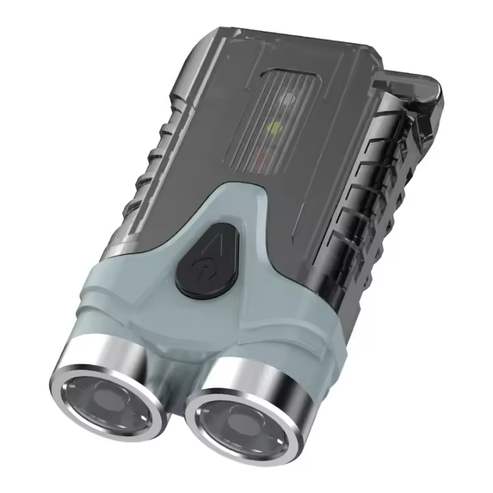 Nueva mini linterna de doble lámpara con carga tipo C, luz de advertencia para acampar al aire libre, luz LED para llavero - 1