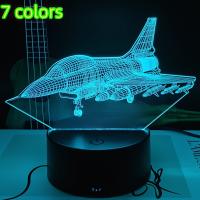 Lámpara De Ilusión Optica 3D Para Avión Luz Nocturna Con Toque Cambio De Color En 7 Colores Para Decoración Del Dormitorio - details 0