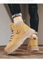 Botas De Otoño Para Hombre Antideslizantes Resistentes Al Desgaste Con Tela De Canvas Suela De Goma Botines Retro De Moda Para Caminar Y Trabajo - details 3