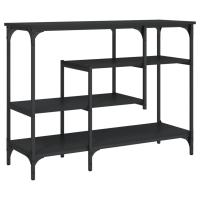 vidaXL Mesa consola con estantes 100x35x75 cm Negro, Roble Sonoma, Roble ahumado Mesa de sofá Mesa de Entrada para Salón Consola de Entrada Mueble Recibidor Mesita Mesa auxiliar Salon - details 3