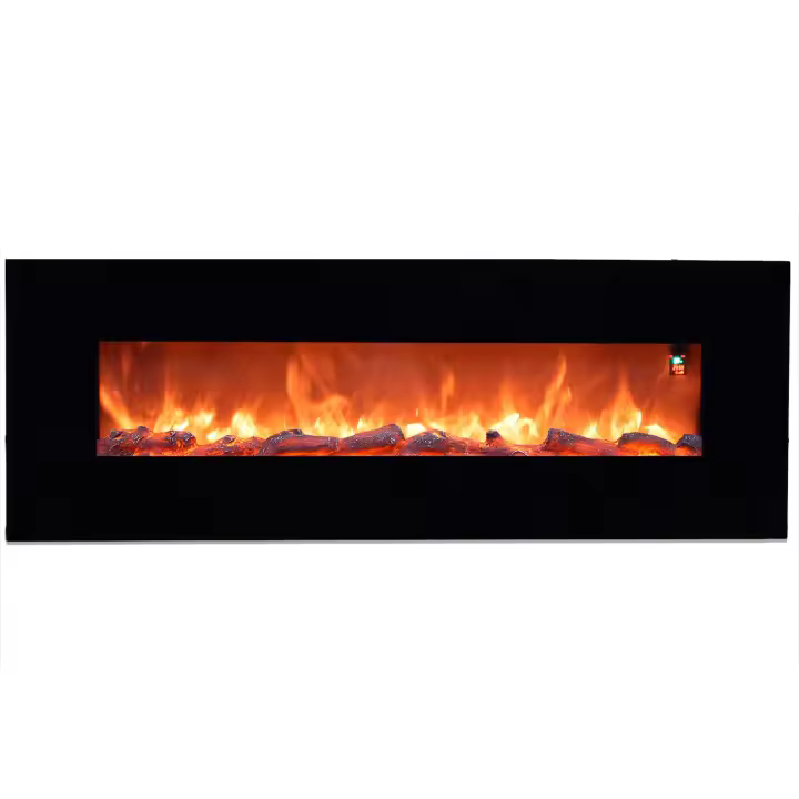 Llama Led Realista con 6 Grados De Intensidad De Luz y Mando a Distancia Para Hogar y Oficina Sinado Aprica Chimenea Electrica De Cocina De Acero y Cristal 1500W Negro Efecto - 1