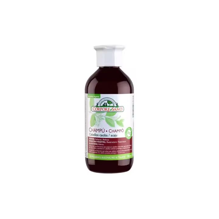Champu cabello caoba henna, keratina y aloe 300ml Corpore Sano - 1
