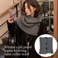 Bufanda De Punto Para Mujer Con Cuello Alto Falso Invierno Resistente Al Viento Desmontable Multifuncional Material De Poliéster - details 12