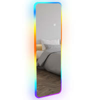 HOMCOM Espejo de Cuerpo Entero con Luces LED 120x40 cm Espejo Rectangular de Pared Ajustable con Iluminación de 7 Colores RGB y Función de Memoria para Dormitorio Vestidor - details 0