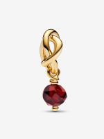 Pandora - Charm Colgante de Círculo de eternidad Rojo facetado - Baño de Oro de 14K - details 0