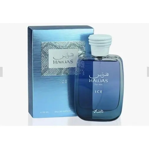 Perfume árabe hombre Hawas Ice de Rasasi 100ml,Fragancia masculina lujosa ,larga estela, duración ,Perfume Cítrico, acuático y aromático NOVEDAD - 1