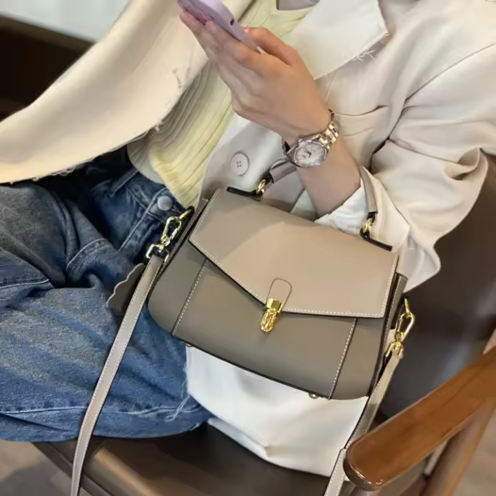 Bolso De Hombro Para Mujer En Cuero Genuino Nueva Moda Colección Primera Capa De Vaca De Alta Calidad Bolso De Mano Versátil - 1