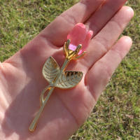 Regalo De Día De La Madre Para Novia Rosa De Cristal Artificial Flores Del Amor Eterno Para Aniversario Boda Suministros De Fiesta - details 11