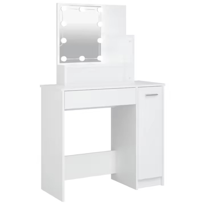 Tocador con LED blanco 86,5x35x136 cm - 1