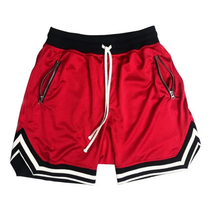 Shorts De Baloncesto Para Hombre Deporte Fitness Verano Malla Secado Rápido Pantalones Casuales Transpirables Talla Media - 1