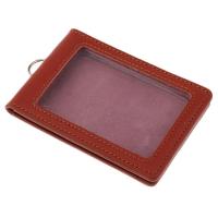 Organizador De Tarjetas De Crédito Reutilizable En Cuero Para Oficina Y Escuela Estuche Vertical Con Dos Ventanas Para ID Y Licencia De Conducción - details 2