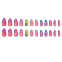 Kit De Uñas Postizas Con Diseño Geométrico Y Estampado De Océano Azul 24 Piezas Uñas Falsas Cortas De ABS Para Arte De Uñas - details 57