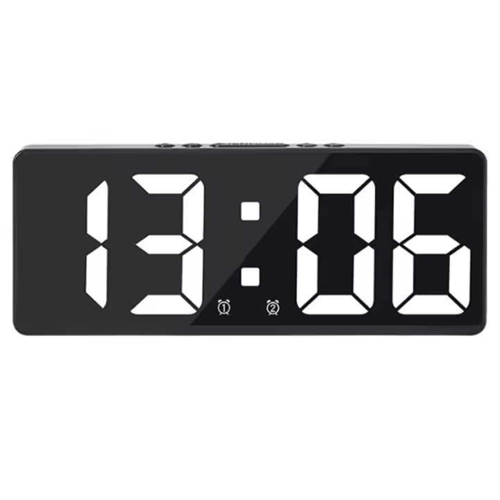 BIT Reloj despertador LED multifunción para dormitorio de estudiantes, pequeña alarma, indicador de fecha y temperatura, despertador multigrupo - 1
