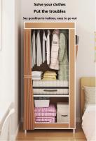 Armario De Piso Montado Minimalista Para El Hogar Con Multicapa Protección Contra Polvo Simple De Montaje Para El Dormitorio Organizador De Ropa - details 5