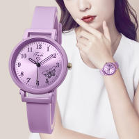 Reloj De Pulsera Para Mujer Con Correa De Silicona Reloj De Cuarzo Estilo Casual Con Marcadores Arábigos Material De Aleación Y Vidrio Regalo Ideal - details 0