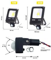 Lámpara De Inundación LED Con Sensor De Movimiento IP65 Impermeable 10W 30W 50W 220V Luz De Punto Exterior Al Aire Libre Reflector De Lámpara - details 4
