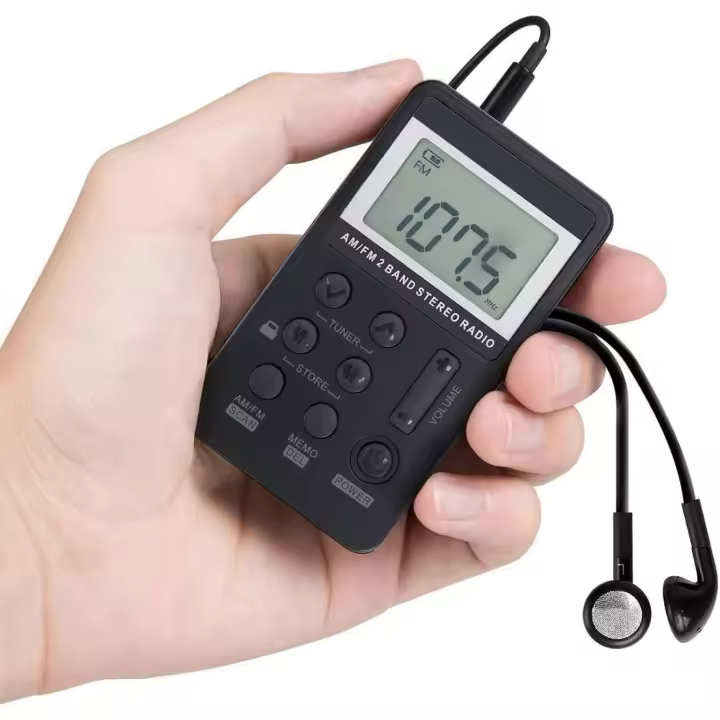 Mini radio portátil, receptor de radio AM FM, walkman, radio de pulso personal - 1