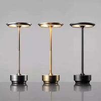 Lámpara De Escritorio Recargable LED Con Sensor De Toque Luz Nocturna USB Para Lectura Decorativa Para Habitación Hotel Restaurante Bar Moderno Metal - details 0