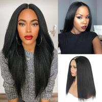 Pelucas Sintéticas Con Parte U Para Mujeres Negras Textura Yaki Rectas Color Natural Extensiones De Cabello Con Clip Peluca Larga 26+ Pulgadas - details 6