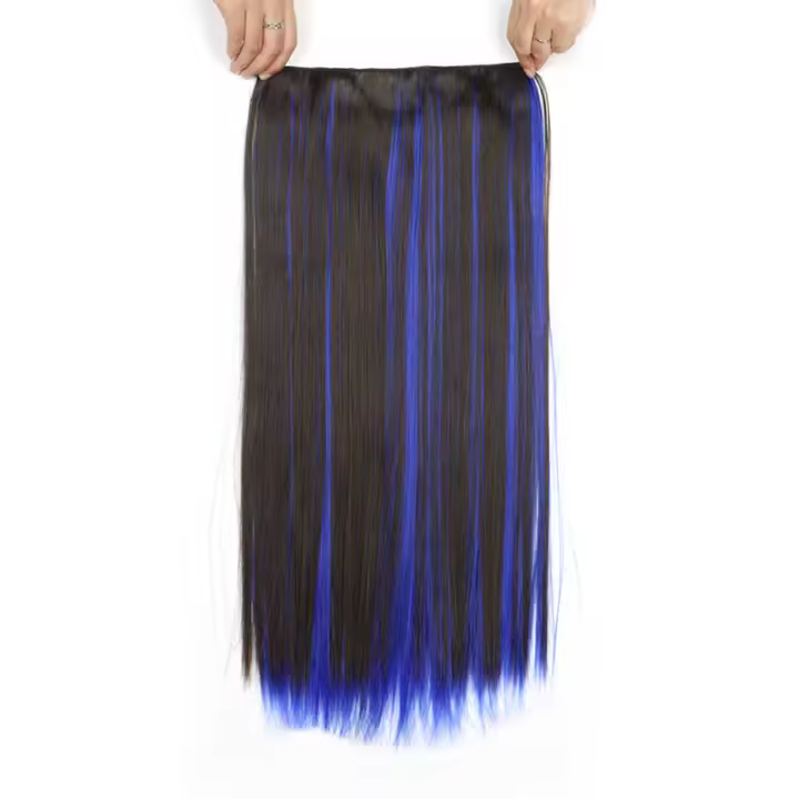 Extensiones De Cabello Sintético WIGSIN 24 Pulgadas Recto Resistente Al Calor Fibra De Cabello Para Cosplay Pieza Unica Para Mujeres - 1