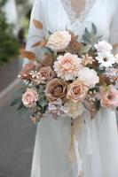 Juego De Flores Artificiales Rosa Nude Para Novia Decoración De Boda Interior Y Exterior DIY Centros De Mesa - details 1