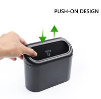 Caja De Basura Para Coche Negro ABS Tipo De Comprimido Cuadrado Almacenamiento De Basura Para Vehículo Accesorios Interiores De Auto Soporte De Limpieza Y Organización - details 5
