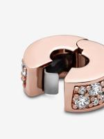 Pandora - Charm with clip y pavé transparent-Baño de Gold Rose de 14 K - details 2