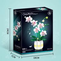 Juego De Construcción De Bloques De Orquídea En Maceta Juguete Educativo De Puzle Creativo Para Decoración De Escritorio Regalo Único Para Niños - details 3