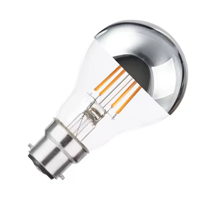 Ledkia Bombilla Filamento LED B22 6W 600 lm A60 Regulable Chrome Reflect No Flicker 2200K Súper Cálido - 1