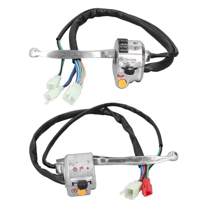 2 unids 22mm motocicleta Tambores freno Agarraderas interruptor Izquierda derechos Aleación de Aluminio Plata reemplazo para jh70 jh90 - 1