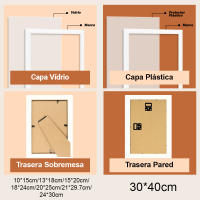 AYA MARKT Marco de Fotos Blanco, Marco de Madera Clasico, 2cm de Grosor, Cuadro de Mesa,Cuadro de Pared,Marcos de Mesa ideal para Fotos,Poster y Diplomas - details 1