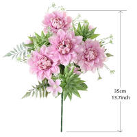 Decoraciones De Flores Artificiales Dahlia Y Suculentas Para Casa Fiesta Boda Aniversario Adornos Florales Falsas Para Decoración Interior - details 2