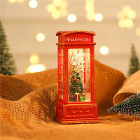 1Pc Teléfono Rojo Navideño Con Luz Y Decoración De Santa Figura De Globito Navideño Temático Iluminado Para Decoración De Navidad - details 4