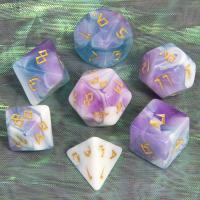 Juego De Dados Poliedros DND 7 Piezas Acrílico Colores Mezclados Y Brillo Juegos De Mesa RPG Souvenir Entretenimiento - details 14