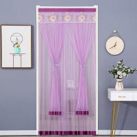 Nueva Cortina De Puerta Para El Verano a Prueba De Mosquitos Lace Lateral Fly Para Dormitorio Cocina Doble Capa Cortinas Translúcidas - details 6