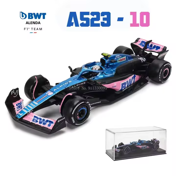 Modelo De Coche De Colección Bburago 1:43 Alpine F1 Team 2023 A523 Con Pierre Gasly Y Esteban Ocon Aleación De Metal Juguete Para Coleccionistas - 1