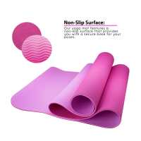 Ociodual Esterilla Yoga antideslizante con Correa de hombro y Bolsa de Transporte, Pilates, Fitness, Yoga mat, TPE Ecológico + Algodón, Colchoneta gimnasia, Rosa/Rosa Claro, 183cm X61cm X6mm - details 3