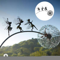 Estatua De Fae De Danza Elf De Hilo De Acero Dandelion Miniatura Escultura De Jardín Figura De Hadas Pixies Decoración De Jardín Mitológica - details 0
