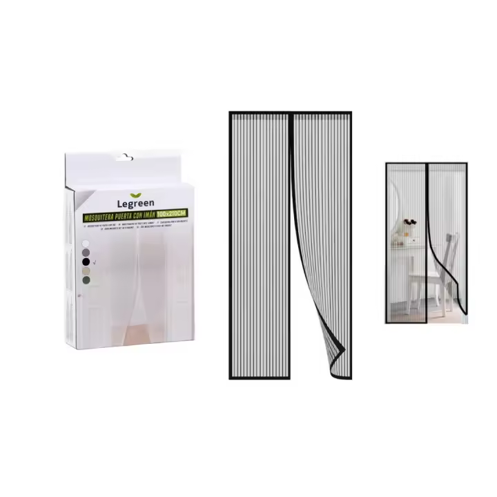 Tela Mosquitera Magnetica para Puerta Corredera, 100x210cm, Color negra, Cortina con Iman Repelente Mosquitos para de Sala de Estar la Puerta del Balcón Puerta Corredera de Patio - 1