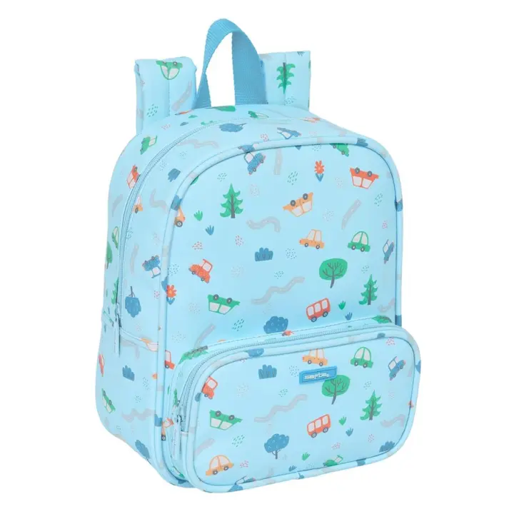 Mochila Guarderia con Bolsillo Safta Preescolar "Coches" 22X27X10Cm (642493232) - 1