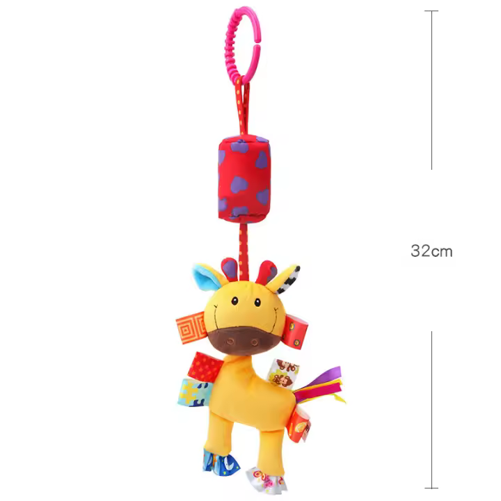 Juguete De Peluche Divertido Giraffa Chroma Campana Para Niños Colgante Para Carrito De Bebé Juguete Suave Musical Que Facilita La Prehensión En Niños Regalo Para Bebés De 0 a 24 Meses - 1